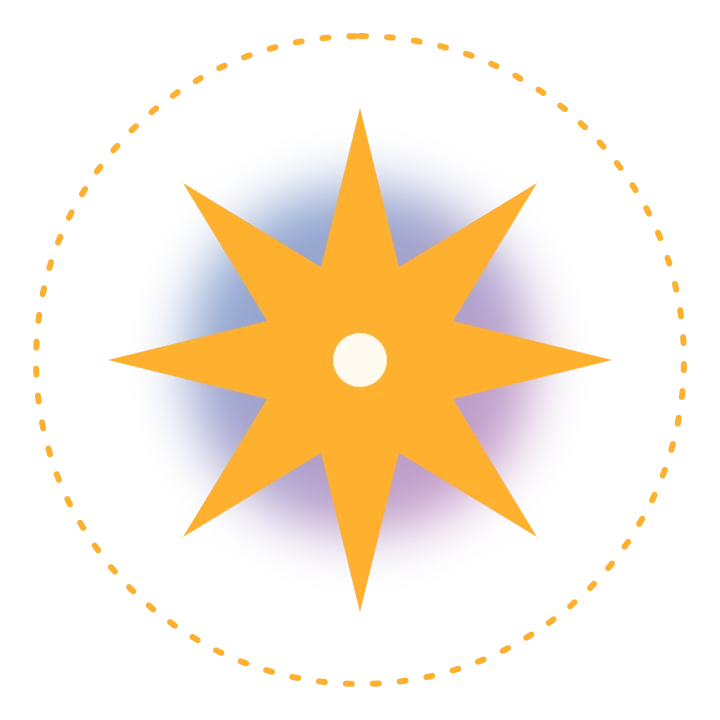 The same star restyled to solid amber